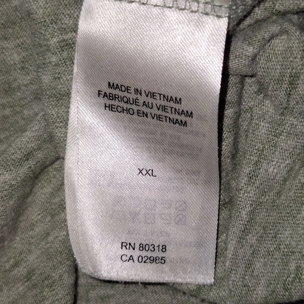 Lucky Brand Womens XXL Henley Shirt Short Sleeve Heather Green Cotton Blend Top